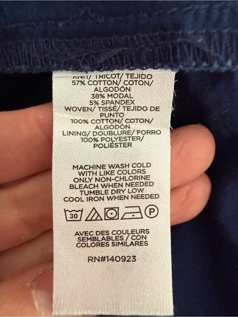 LOFT Navy Strapless Poplin Mixed Media Pocket Dress - Midi Length, Size Medium - Picture 6 of 6